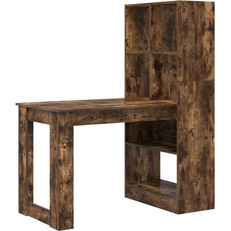 Maison Exclusive - Schreibtisch Geräucherte Eiche 122 x 67 x 145