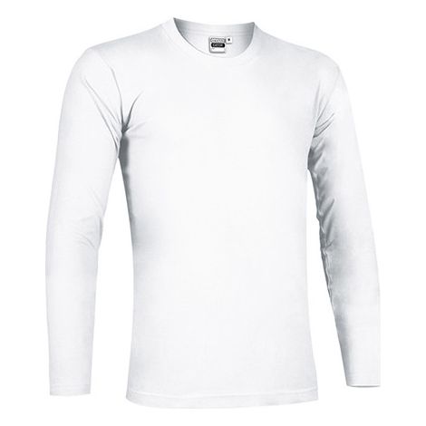 Camiseta unisex de manga larga recta VALENTO Catch XL Blanco