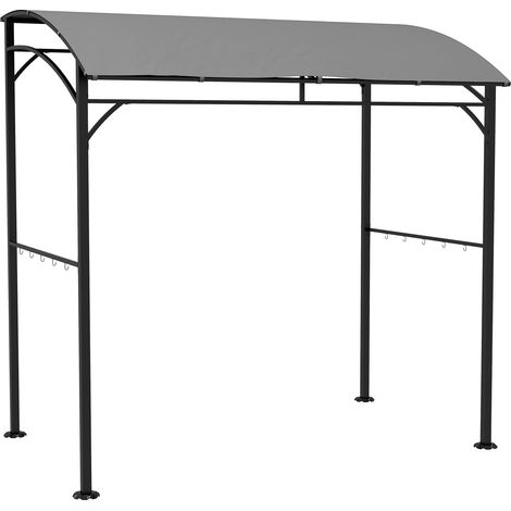 Outsunny 2.2 x 1.5 m BBQ Gazebo Tent Sun Shade with Canopy Light Grey