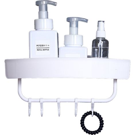 Étagère murale de salle de bain, étagère de rangement triangulaire multifonctionnelle, blanche
