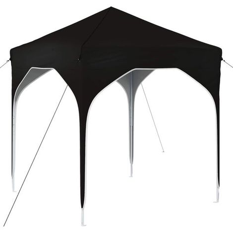 Tente de réception portable noire, dimensions : 194 x 194 x 245 cm (1/5)