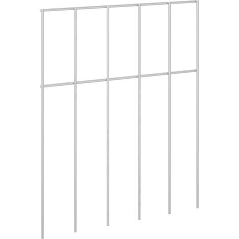 Garden Fence Panel 12 pcs Galvanised Steel Silver vidaXL (1/5)