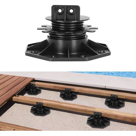 TolleTour Stelzlager Höhenverstellbar 100 Stück Stellfuss 30-60mm Plattenlager - Stelzlager für Terrassenplatten-Unterkonstruktion Holz, WPC und Stein (1/5)