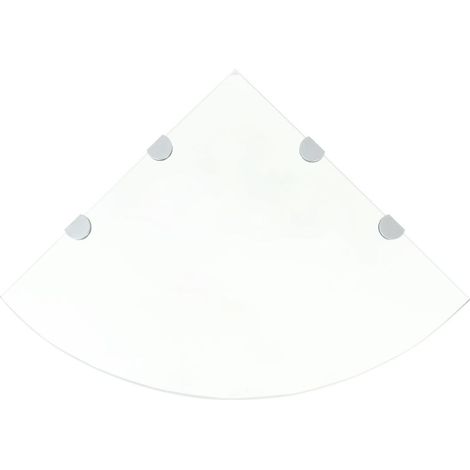 Estantería de esquina de diseño con soportes cromados y cristal transparente 45x45 cm 2702219/2