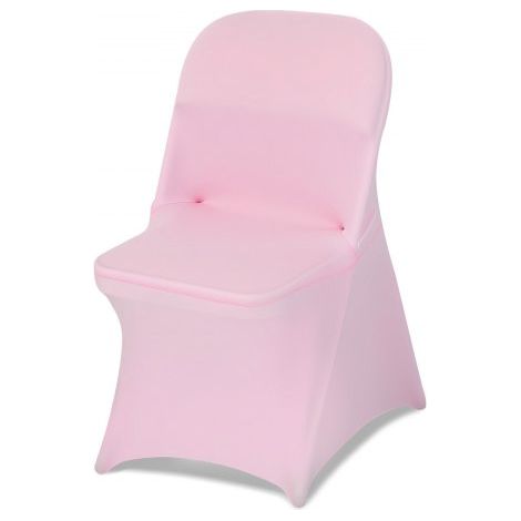 Fundas Sillas de Comedor 50 Piezas, Funda para Sillones Elástica de Poliéster y Elastano, para Sillas de Hasta 45 x 46 x 77 cm, Tela Suave y Transpirable, para Boda, Fiestas, Banquetes, Rosa (1/5)
