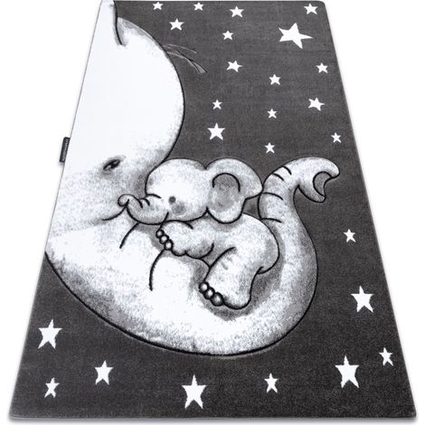 Kinderteppich PETIT TRUMPET TROMPETE ELEFANT STERNE grau grey 160x220 cm