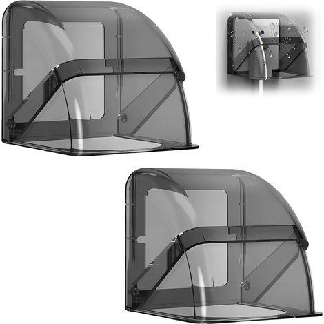 Alloggiamento per presa a prova di schizzi - 2 pezzi - Scatola protettiva impermeabile - Copertura autoadesiva per interruttore - 100×100×93 mm - Per bagno ed esterni - Nero (1/5)