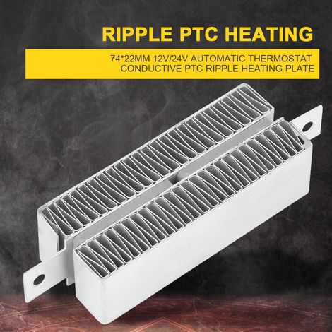 Plaque chauffante PTC conductrice ondulée 74x22 mm 12V/24V autorégulante (24V/100W) (1/5)