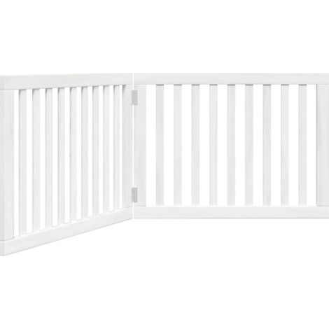 Barrière pour chien Barrière de sécurité pliable 2 panneaux 160 cm bois de peuplier CFW55166 (1/5)