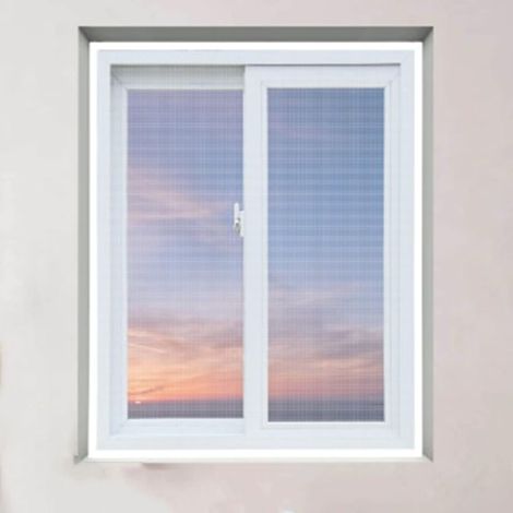 Moustiquaire pour fenêtres auto-adhésive réglable fenêtres.115x115cm(45.3x45.3in) Blanc-A (1/5)