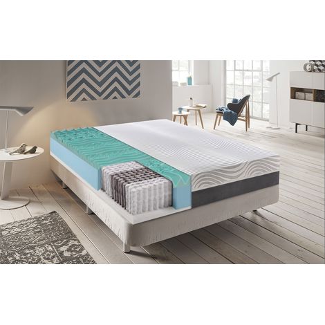 Colchón 160x200 de muelles ensacados con espuma viscoelástico - 9 zonas - funda extraíble