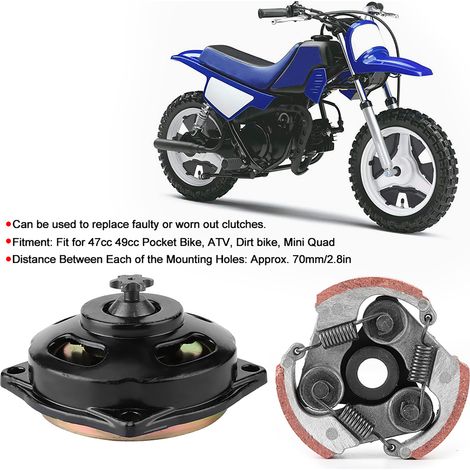 Kit de boîte de vitesses avec tambour d'embrayage à 6 dents pour mini-moto quad 47-49 cm3 (1/5)