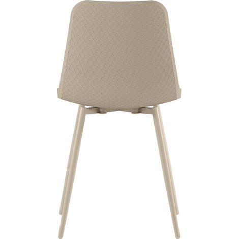 Sedia da interni Cover in polipropilene con struttura in metallo verniciato color beige - Design moderno, ergonomica, 50x58x85 cm (1/5)