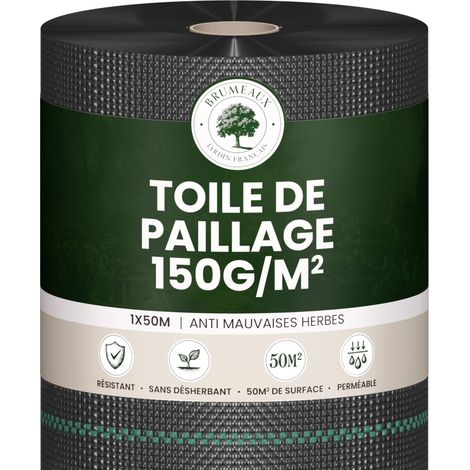 Skylantern – Toile de paillage 150g/m² 50m² – Résistante aux UV – Perméable à l'eau – Anti-mauvaises herbes pour grandes surfaces (1/5)