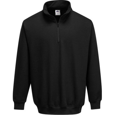 Sudadera Sorrento con cremallera en el cuello - B309 S Negro