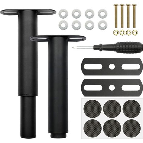 Set of 2 Adjustable Slatted Base Base 18-33 cm with Screwdriver, Retractable Table Legs Metal T-Shape Legs for Bed, Sofa, Wardrobe, No Drilling Adjustable Furniture Leg (1/5)