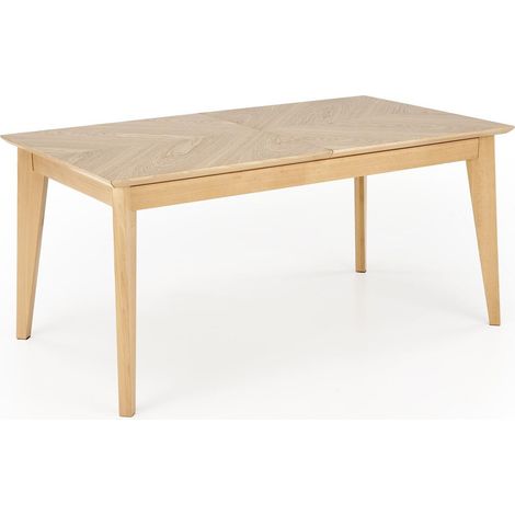 Mesa Houston 1751, Roble, 75x90x160cm, Alargamiento, Madera, Chapa de madera natural, Chapa de madera natural, Madera