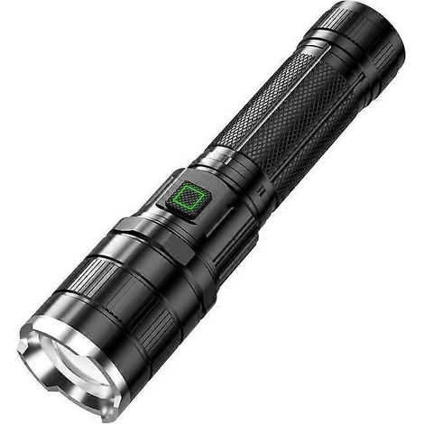 Lampe torche rechargeable ultra-lumineuse 12 000 lumens XHP70.2, lampe torche tactique à piles, étanche IP67, zoomable, idéale pour promener son chien et camper. (1/5)