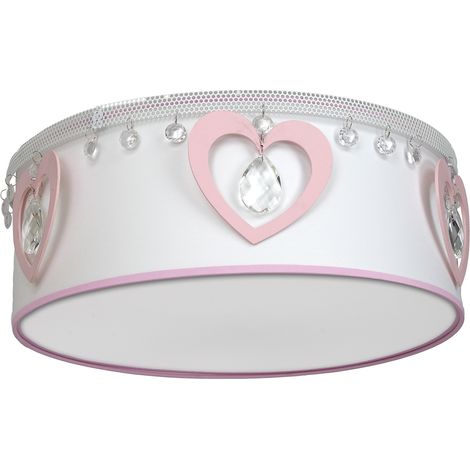 Plafonnier Milagro Heart cœurs blanc/rose Ø40cm 2xE27 (1/5)