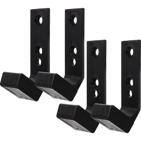 4 supports muraux haltères, rack rangement barres musculation, matériau robuste salle sport privée (1/5)