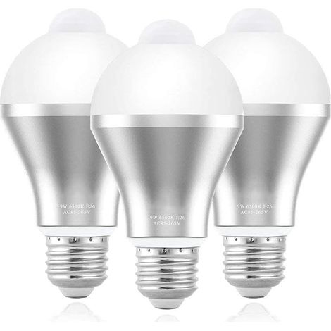 Automatic Sensor Bulbs, Motion Sensor Bulbs, 9W Smart PIR LED Bulbs with Automatic On/Off for Outdoor/Indoor Security Lights (1/5)