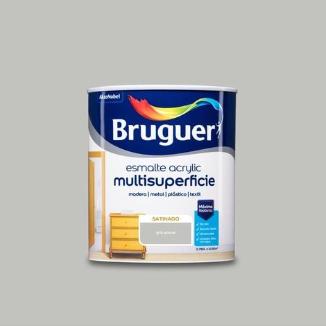Bruguer Acrylic Multisuperficie Esmalte al agua Satinado Gris Suave 750 ml