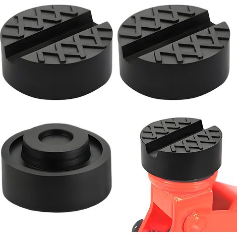 4 pièces de coussin en caoutchouc pour cric, coussinets en caoutchouc pour cric de voiture, coussin universel en caoutchouc pour cric de scellage, adaptateur de cric avec rainures et surface gaufrée (1/5)