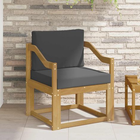 vidaXL Sofá de exterior Poliéster Blanco y Antracita (1/5)