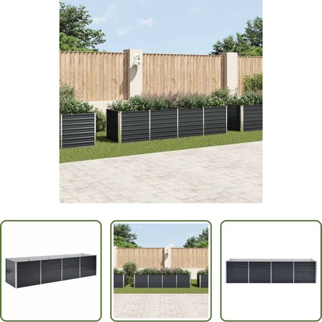 Hochbeet -  Garten-Hochbeet Anthrazit 320 x 80 x 77 cm Verzinkter Stahl (1/5)