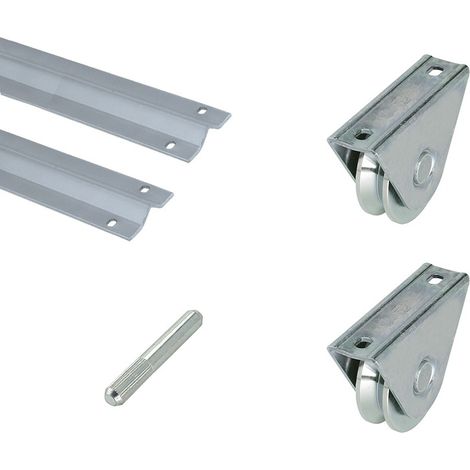 Kit rail portail coulissant V 6m autonettoyant galets acier galvanisé