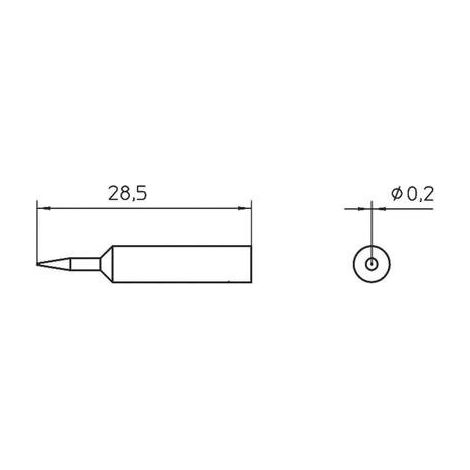Weller XNT 1S punta para soldador redonda 0,2 mm 29 mm