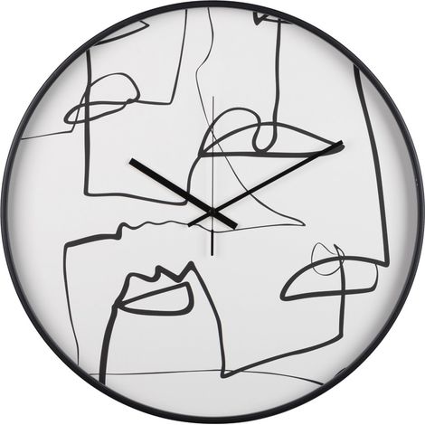 Horloge murale en métal noir 60x4,5x60 cm (1/2)