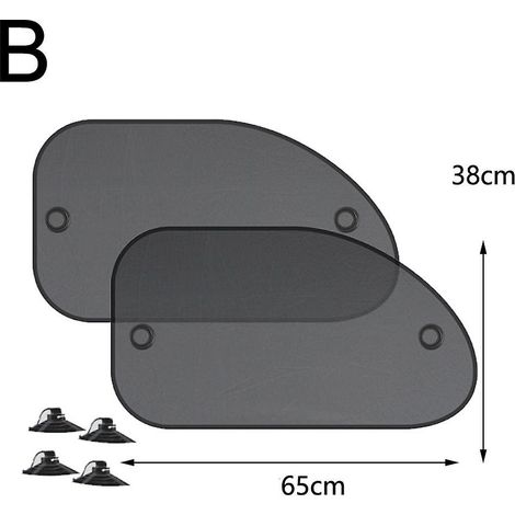 Lot de 2 rideaux pare-soleil en maille de carbone pour lunette arrière de voiture, bloquant les UV et protégeant l'intimité (1/5)