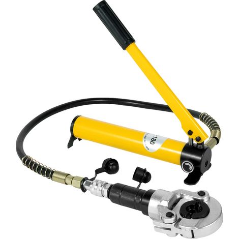 Herramienta de crimpado hidráulica, funcionamiento manual, aplicaciones versátiles, AMARILLA (1/2)
