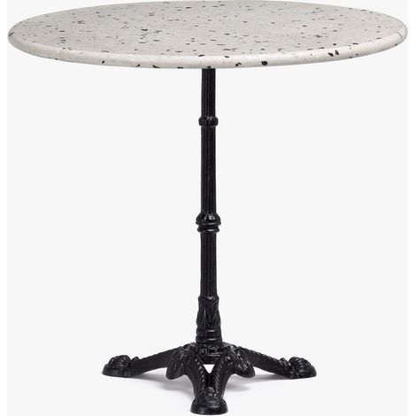 Sklum – Table de bar en terrazzo 72 cm – Pied en fer vintage – Forme carrée ou ronde – Pour intérieur et extérieur avec précautions