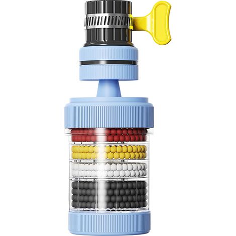 Wasserhahn-Wasserfilter, Wasserhahn-Wasserfilter, Wasserhahnfilter, Wasserhahnfilter, 360° drehbarer Wasserhahnaufsatz, 6-lagige Filterung, passend für die meisten Wasserhähne