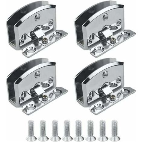 FENOPLASTIC Glastürscharniere (silber), Ersatzteile für Weinschrank-Clipscharniere, geeignet für 5–8 mm dickes Glas – 4 Stück (1/5)