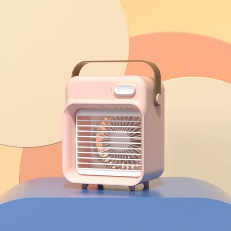Mini-USB-Luftkühler fürs Büro – Ventilator mit 3 Geschwindigkeitsstufen, 150-ml-Wassertank, Pink (1/4)