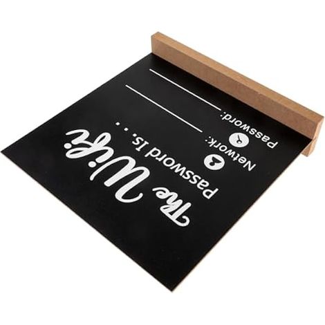 Panneau de Code Wifi Décoration Rustique et Moderne en Bois Foncé Tableau Noir Écrivable Pratique et Élégant pour Centre de Table D'hôtel (1/5)