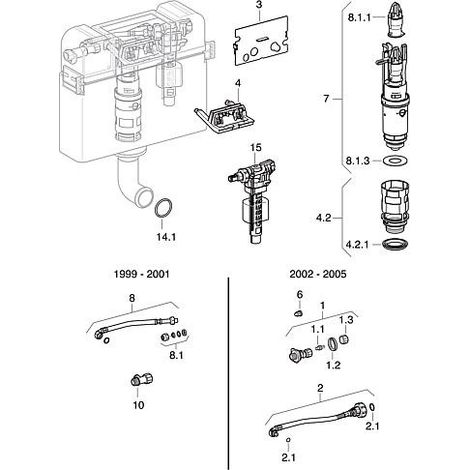 Flexible tressé pour Artline réservoir WC encastré
