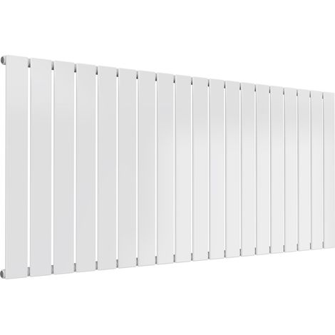 Reina Flat Single Designer Horizontal Radiator 600mm H x 1402mm W White (1/5)