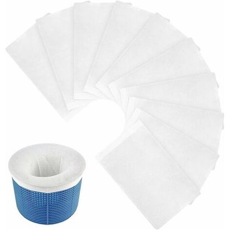Skimmer-Filtersocke – Ultrafeines elastisches Nylongewebe – Passend für die meisten Skimmer- und Pumpenkörbe – Für eingelassene oder oberirdische Pools, Whirlpools, Hot Tubs und Teiche – 10 Stück (1/5)