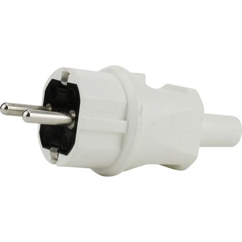Unitec Schutzkontakt-Stecker mit Knickschutz bruchfest weiß Schutzkontakt-Stecker
