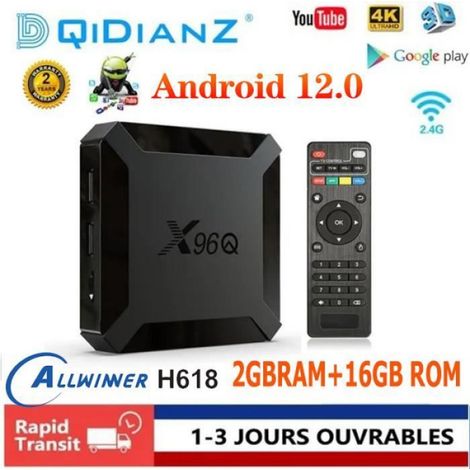 TV Box - Android 10 - Rockchip RK3318 - 4 Go RAM 32 Go EMMC - 4K HDR10 - Wi-Fi Double Bande 2,4 GHz / 5 GHz - Pour Téléviseur (1/4)