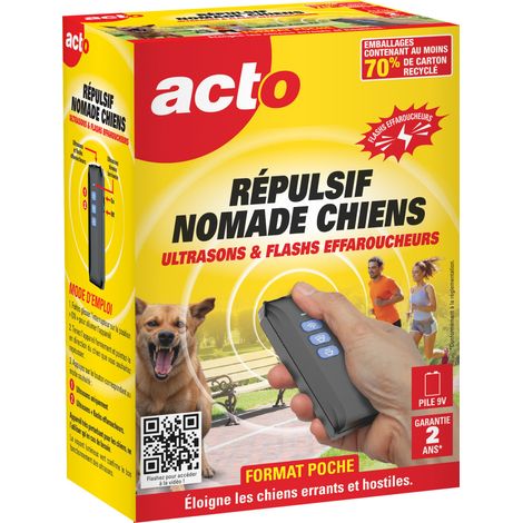 Répulsif ultrasons chiens nomade ACTO : sécurité joggeur et cycliste (1/4)