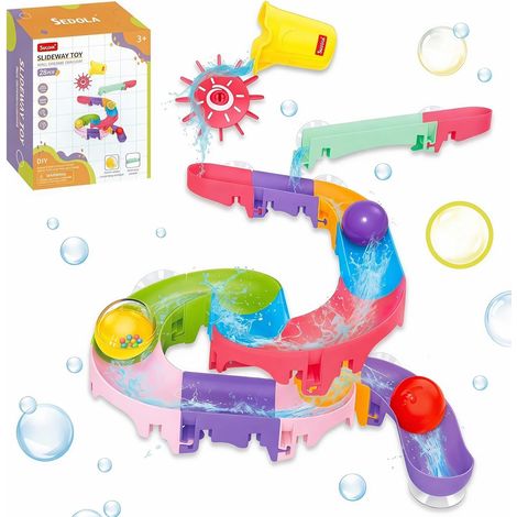 37 Stück DIY Badespielzeug mit Saugnäpfen  Wasserrutsche, wandmontiertes Badespielzeug mit Kugelbahn, Badespiele für Jungen und Mädchen ab 3 Jahren (1/5)