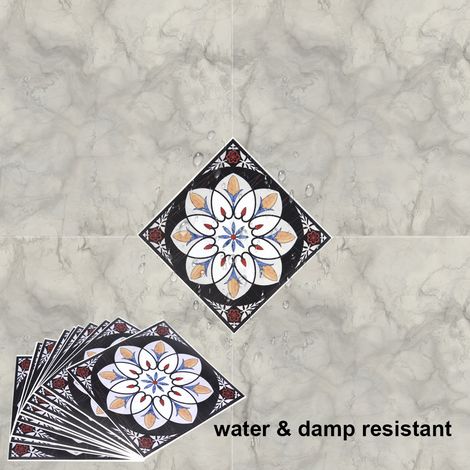 10 selbstklebende PVC-Fliesen-Boden- und Wandaufkleber, 3D-Aufkleber, Heimdekoration, 12 cm x 12 cm, Nr. 5 (1/5)