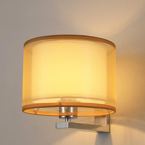Lampe vintage avec abat-jour en tissu, luminaires muraux murale, lampe de chevet murale, applique murale, prise E27 Lumière décorative (1/5)