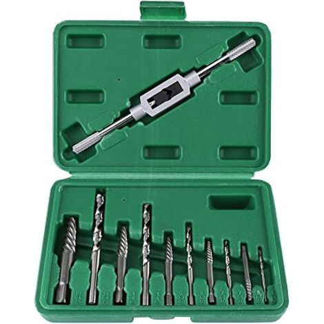 Extracteur de vis cassées (11 pièces) : kit d'extracteurs de vis cassées et forets pour vis de fixation. Outil de retrait des vis et boulons. (1/5)