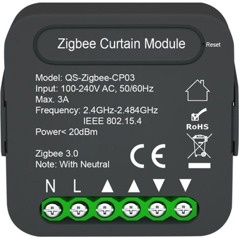 Module de commande intelligent pour rideaux QS-Zigbee-CP03 : module de modification de rideaux pour la maison, partage de la minuterie via smartphone, contrôle à distance via application, compatible a (1/5)